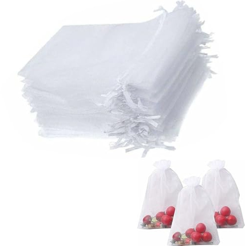 20 stycken vita organzapåsar, 10 x 15 cm organzapåsar, smyckespåse, presentpåse