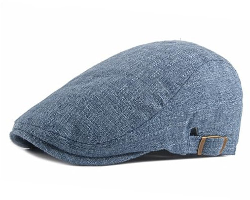HIQIU Schiebermütze Herren Dünn Leicht Atmungsakti Gatsby Flatcap Herren Sommer Schirmmütze Baskenmütze Einstellbar Efeu Newsboy Cap (DE/NL/SE/PL, Alphanumerisch, M, L, Blau)