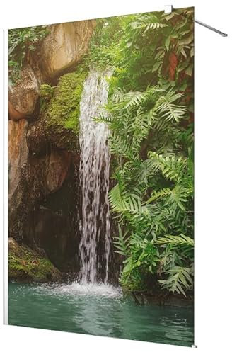 Stickers paroi de douche dépoli - Cascade - Largeur 150 x Hauteur 200 cm