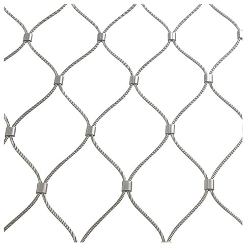 Seilnetz aus Edelstahl 304, Sicherheitsnetz für Geländer und Treppen, 10 cm/1,5 mm, für Fußballfeld, Garten, Absturzsicherung in großer Höhe (0,8 x 15 m)