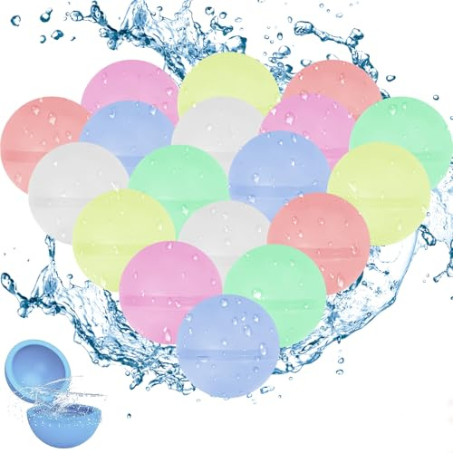 Lot de 18 Bombes à Eau Réutilisables – Ballons de Water-Polo et Jeux d’Eau pour Enfants et Adultes, Idéal pour Piscine, Jardin et Plage en Été