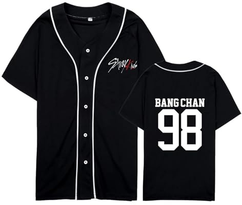 Yijee Felix Hyunjin Changbin Bangchan Lee Know Han Baseball T-Shirt – Sommer Cardigan Shirt für KPOP Fans, Stay und Bandliebhaber