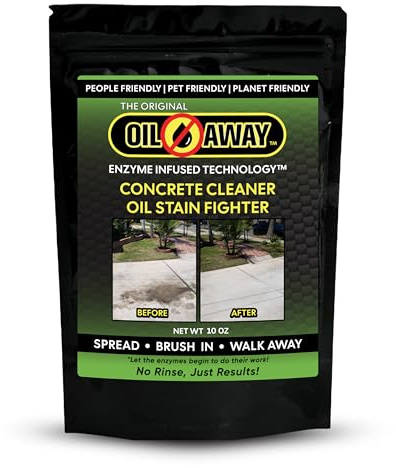 Oil Stain Fighter 10oz Driveway Size | for Embedded, Dry Oil Stains | No Rinse Concrete Cleaner for Driveways and Patios | Safe for Pets and Environment