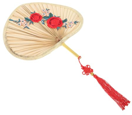 Anneome Ventaglio Foglie Palma Intrecciate Mano Ventaglio Portatile per Matrimoni Feste e Relax all Aperto Stile Fai da Te Naturale