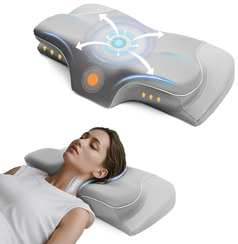 CloudNook Memory Foam Pillow –Orthopedic Ergonomic Cervical Pillow for Neck & Shoulder Support, Comfortable Supportive Cushion for Pain Relief, Side, Back & Stomach Sleepers (Grey)
