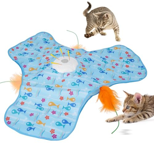 LURICO Interaktives Katzenspielzeug Selbstbeschäftigung, Elektrisches Katzenspielzeug Interaktiv mit 3 Intelligenten Modi, intelligenzspielzeug für Katzen für aktive Wohnungskatzen