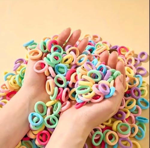 Elastici per capelli colorati, elastici per donne e bambini, delicati e antistrappo, perfetti per trecce, coda di cavallo e acconciature per moglie e figlia come regalo (100 pezzi)