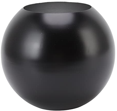 Edelstahl Runde Vase, Nordischer Stil Moderne kleine Blumenvase für Wohnzimmer Schlafzimmer Büro Hochzeit Esstisch Mitte Stücke Dekoration Ornament Nordic Dekor (Matt Schwarz)