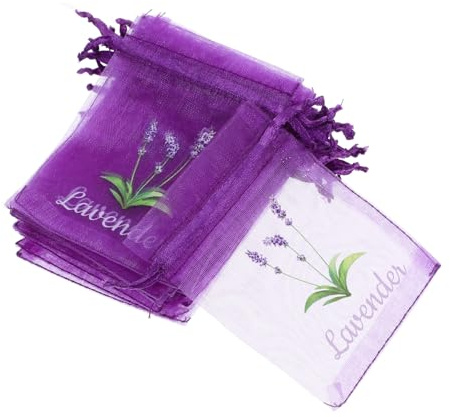 TOYANDONA Bolsitas De Sobres Vacías Pequeñas Moradas De Malla, Bolsitas De Lavanda Cordón Ajustable, para Almacenamiento De Hierbas y Especias, Paquete De 20 Unidades, Uso Doméstico y Aromático