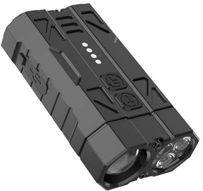 SHOOYIO Lampe de poche rechargeable avec base zoomable, faisceau zoomable, 4 niveaux de luminosité, résistant à l'eau, lampe de poche zoomable pour randonnée, survie
