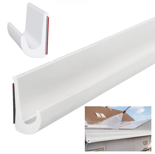 J Shape RV Grondaia autoadesiva in PVC, per auto, camion, yacht camper (bianco, 23 x 14 mm x 5 m)