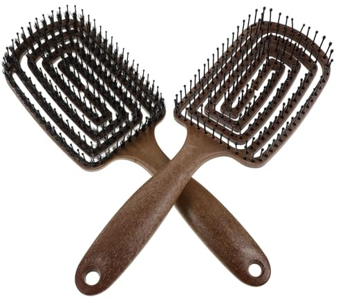Spazzola per Massaggio Ventilata 2 Pezzi in Tpe Setole | Corpo Flessibile, Impugnatura Antiscivolo Ergonomica, Design Cavo Denti a Sfera per Uso Casa e Salone