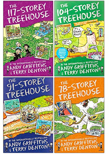 The Treehouse Storey Books 6 - 9 Collection Set by Andy Griffiths & Terry Denton (117-Storey Treehouse, 104-Storey Treehouse, The 91-Storey Treehouse, The 78-Storey Treehouse)