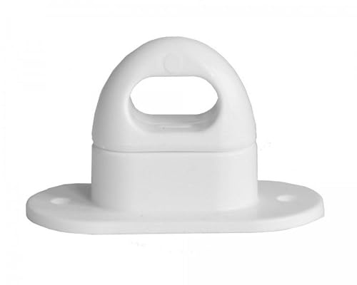 FKAnhängerteile 20 Stück Drehverschluss für Ovalösen, Kunststoff, 42x22mm, Weiss