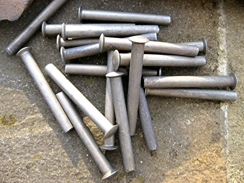 R S Trade Rivets for Shovel/Spade, 10 x 50x6mm Alloy Steel Repair Rivets, Modern Style, Grey Color