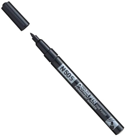 Pentel Stylo N50S-A Marqueur Permanent, Boîtier en Aluminium, 1.0 mm, Noir