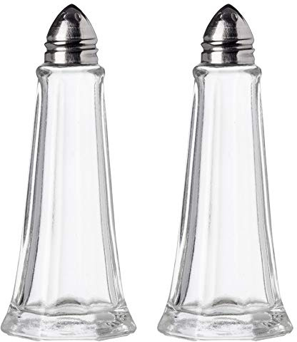 Topkapi 250.711 - Salz-/Pfefferstreuer-Set 2-teilig Salzstreuer Pfefferstreuer Octagono Edelstahl Glas spülmaschinengeeignet