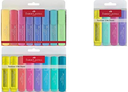 FABER-CASTELL Textmarker TEXTLINER 1546 PASTELL, 8er Etui, Sie erhalten 1 Packung, Packungsinhalt: 8 er Etui