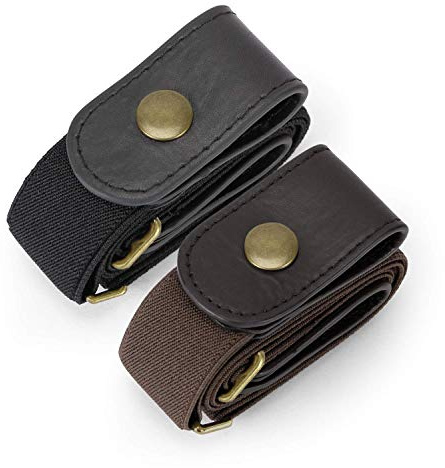 JasGood 2 Pack Schnallenfrei Elastischer Gürtel für Damen oder Herren, Ohne Schnalle Keine Ausbuchtung Unsichtbare Gürtel