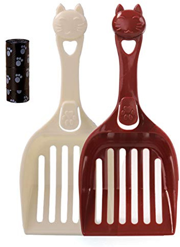 2 Stück Katzenstreu Schaufel, Große Streuschaufel Haltbare Plastiksieb Schaufel für Kitty Katzen Haustiere Cat Litter Scoop Streuschaufel Katzentoilette Schaufel