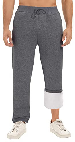 TOMEEK Herrbyxor jogging sport träningsbyxor träningsoverall joggingbyxor vardagliga smala löparbyxor med fickor ledig dragsko öppen fåll löpning joggingbyxor Elasicband, Mörkgrått, M