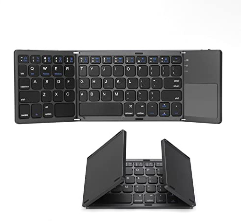Bluetooth Foldable Keyboard, Slim and Compact Energy-saving Wireless Keyboard with Touchpad for Apple MacBook/iMac/MacBook Pro/Air/Mac OS/Windows/Android/iPadOS 13.1 or Later