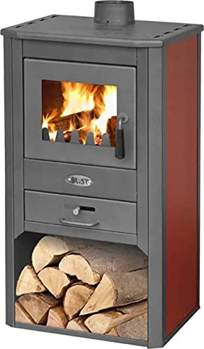 Blist - Stufa a legna 9 kw colore Bordeaux