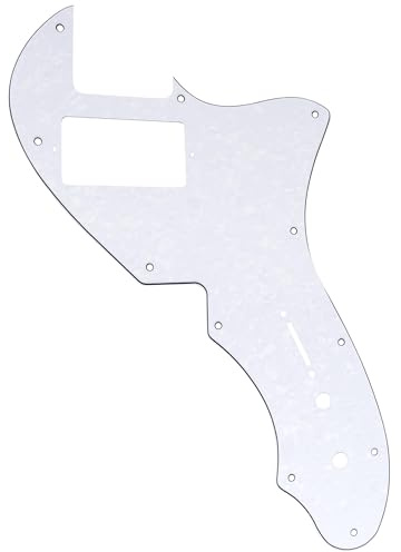 Musiclily Pro 11 Löcher Single H Gitarren Schlagbrett Pickguard für USA Fender 69 Tele Thinline Style E-Gitarre, 4-lagig White Pearl