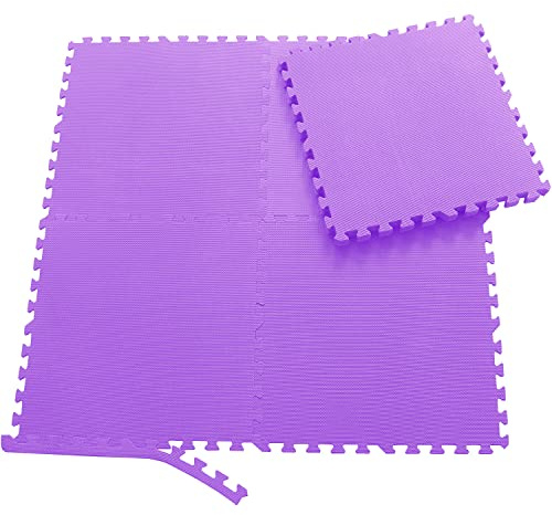 Sporttrend 24® 16 Schutzmatten ohne Randstücke Set in lila 60x60x1cm | 5,76qm | Bodenschutzmatte Unterlegmatte Puzzlematte für Fitnessgeräte Sportgeräte Trainingsgeräte