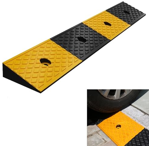Nisorpa 2'' Rise Rubber Curb Ramp 22000lbs Heavy Duty Loading Threshold Ramp 10 Ton Driveway Ramp Car Slope Ramps for Loading Dock Motorcycles Warehouse Sidewalk Wheelchair Shed Garage