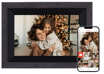 Rollei Smart Frame WiFi 105 in legno marrone cornice digitale da 10,1 pollici con funzione WiFi per riprodurre foto e video con suono. Colore: legno nero