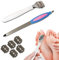 Kit de pedicura, raspador de talón, maquinilla de afeitar para callos cortacalos, lima para pies Scrubber para piel muerta áspera, patas agrietadas, juego para quitar durones, 5 cuchillas de repuesto