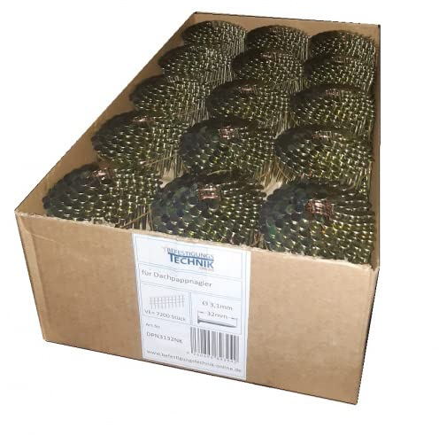 Dachpappnägel 3,1x25mm Ring verzinkt passend für Dachpappnagler Prebena Bostitch Makita AN454