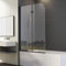 Duschwand für Badewanne 2-teilig 120x140cm Glas Duschabtrennung, Faltbar Badewannen Duschtrennwand 6mm Sicherheitsglas mit Nano beschichtung, Badewannenaufsatz Trennwand Badewannenfaltwand Schwarz