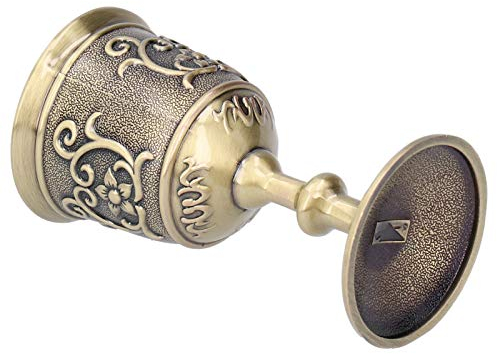 KIMISS King Arthur Chalice Metal Bronze Wine Cup Vintage Goblet Embossed European Royal Chalice Whiskey Drink Party Supplies (L 13.5x13.5x14cm / 5.31x5.31x5.51in)