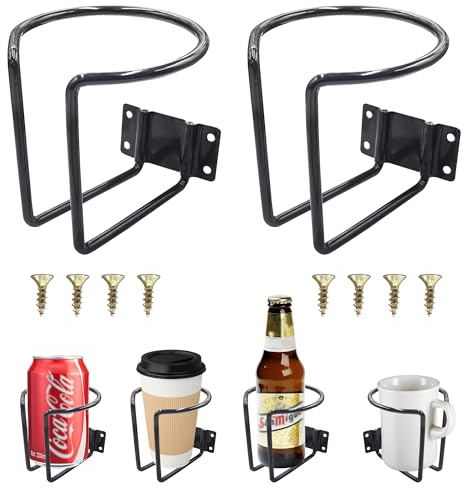 Auto Becherhalter, Boot Ring Getränkehalter Edelstahl Ring Becherhalter, Universal Getränkehalter für Marine Yacht Truck RV Auto Anhänger Hardware (2 Stücke) (Schwarz)