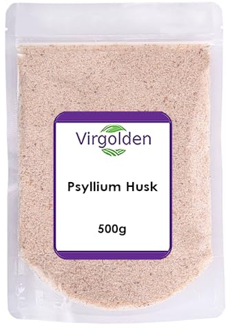 Psyllium Husk 500g by Virgolden - Natural Psyllium Seed Husks, for Mixed with Water, Beverages, & Juices, Vegetarian & Vegan