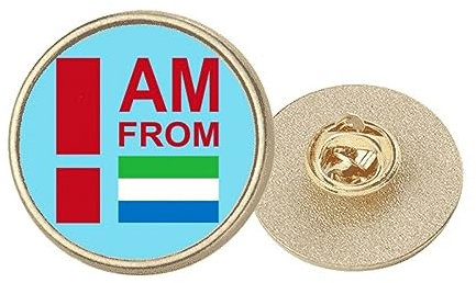 I am from sierra le Art Deco Brosche, rund, Metall, goldfarben, M, Metall