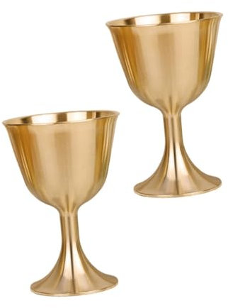 SAFIGLE 4sets Messing Tempel Tasse Design Mini Wein Glas Desktop Tisch Tasse Hochzeit Präsentieren 2 Stücke * 4