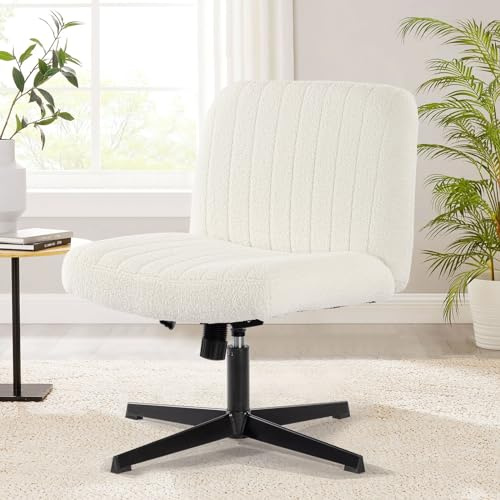 Bosmiller Schneidersitz Stuhl mit Stoffpolsterung，Criss Cross Chair Breiterem Kissen,Höhenverstellbar Schreibtischstuhl 200KG,Bürostuhl Ohne Armlehnen fur Home Office