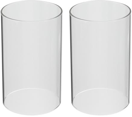 PATIKIL Portavelas de Cristal Abierto de 3x4, 2 Unidades, Cilindro de Cristal Transparente de Vidrio de Borosilicato para Velas, Centro de Mesa