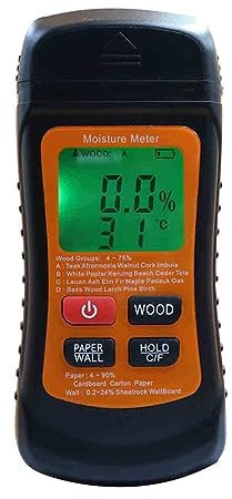 Humidimètre pour bois Testeur d'humidité numérique d'affichage à cristaux liquides de mètre d'humidité en bois avec le détecteur d'humidité de fuite d'eau de contre-jour vert avec écran rétroéclairé c