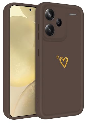 ChoosEU Hülle für Xiaomi Redmi Note 13 Pro Plus 5G Dünn Silikon Handyhülle mit Liebesherz Love Muster Motiv für Mädchen Frauen Jungen Stoßfeste Kratzfeste Weich Case Griffige Schutzhülle - Grau Braun