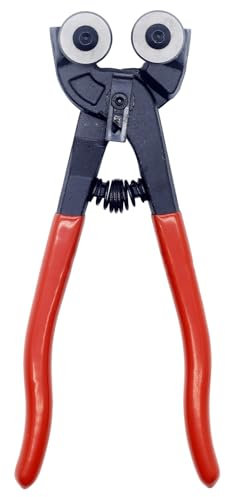 Glass Tile Nippers - Heavy Duty Mosaic Nippers with Carbide Wheels Ceramic Breaking Plier Portable Tile Cutter Pliers Wheeled Tile Nippers Tool for Cutting Glass Ceramic (8 Inch)