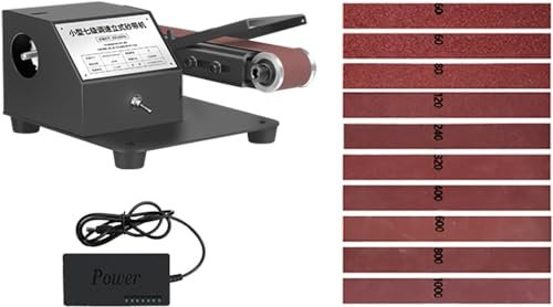 Smerigliatrice, Mini levigatrice a nastro verticale e orizzontale da 250 W Levigatrice elettrica Lucidatrice Rettificatrice Levigatrice Levigatrice Piccola macchina a nastro a sabbia Regolazione a 7 v