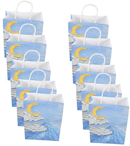 10 x Papier-Schmucktüten, Warentüten, Tragetaschen, Partygeschenktüten, Geschenktüten, Dankespapiertüten, Papiertüten für Brot, Kraftpapiertüten für Lebensmittel, Snack