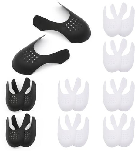 VEGCOO Lot de 8 paires de protections de pli pour chaussures de course, chaussures décontractées pour homme et femme (38-42)