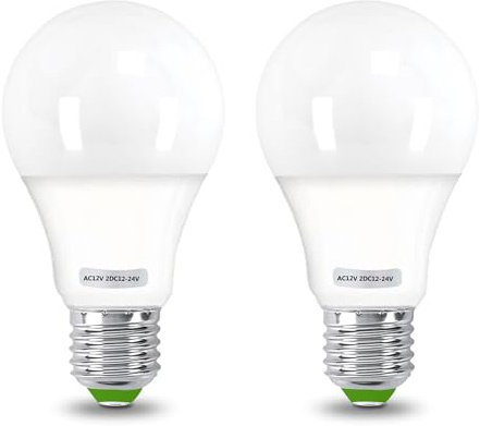 GRV LED-Leuchtmittel, E27-Sockel, nicht dimmbar, 15-5730 SMD, 7 Watt, entspricht 60 Watt, Wechselstrom 12 V DC 12-24 V, Kaltes Weiß, 2er-Packung 7.00watts 12.00volts(Nichthaushaltsbeleuchtung)