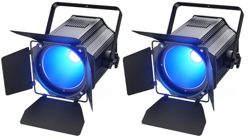 2 pezzi 200 W Faretto Par LED COB 6-in-1 RGBWA+UV Lampada da palco per DJ con alette Par LED bianco caldo freddo con DMX512/Auto/Suono Luci da discoteca per feste, concerti, chiese, matrimoni, teatri