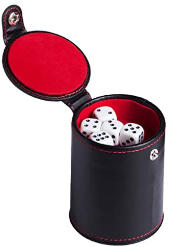 VICASKY 2sätze Leder Würfelbecher Mit Deckel Doppelwandige Würfelaufbewahrung Für Reisen Leise Würfelbecher Für Spieleabende Inkl Würfeln Leicht Und Kompakt Für Bar Und